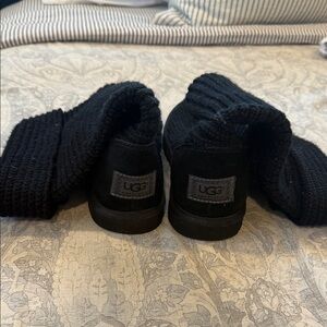 UGG Black Knit Cuff Boots